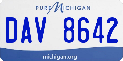 MI license plate DAV8642