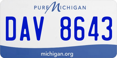 MI license plate DAV8643