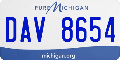 MI license plate DAV8654