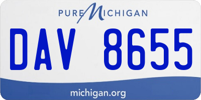 MI license plate DAV8655