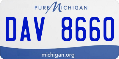MI license plate DAV8660