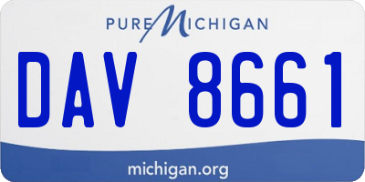 MI license plate DAV8661