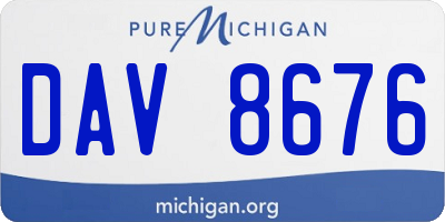 MI license plate DAV8676