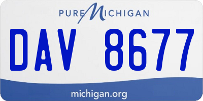MI license plate DAV8677