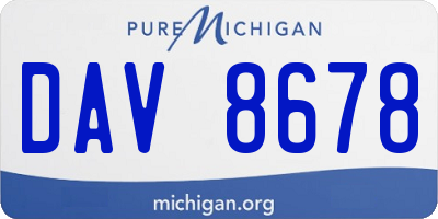 MI license plate DAV8678
