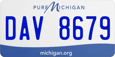 MI license plate DAV8679
