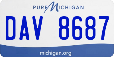 MI license plate DAV8687