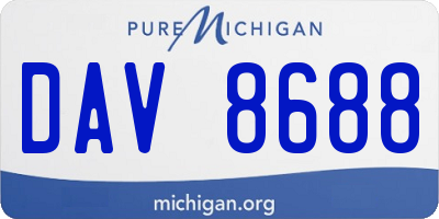 MI license plate DAV8688