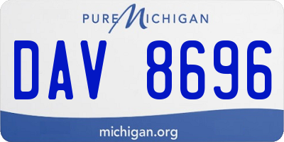 MI license plate DAV8696