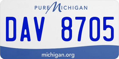 MI license plate DAV8705