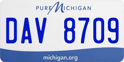 MI license plate DAV8709