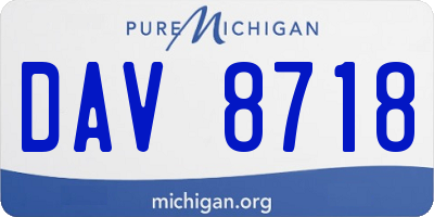 MI license plate DAV8718