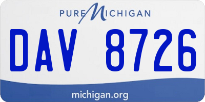 MI license plate DAV8726