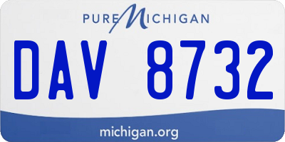 MI license plate DAV8732