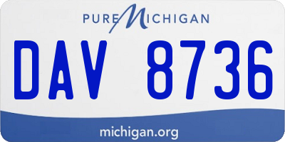 MI license plate DAV8736