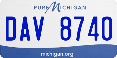 MI license plate DAV8740