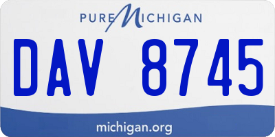 MI license plate DAV8745