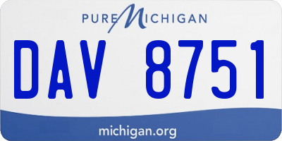 MI license plate DAV8751
