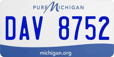 MI license plate DAV8752