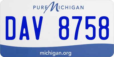 MI license plate DAV8758