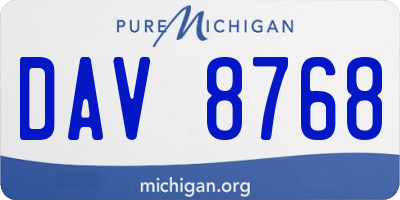 MI license plate DAV8768