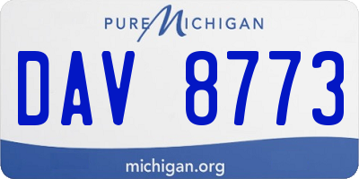 MI license plate DAV8773