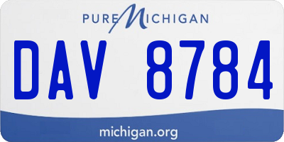 MI license plate DAV8784