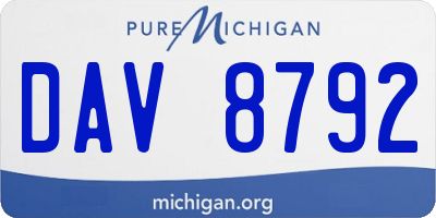 MI license plate DAV8792