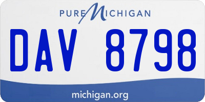 MI license plate DAV8798