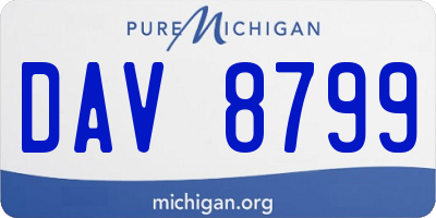 MI license plate DAV8799