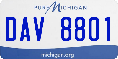MI license plate DAV8801
