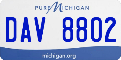 MI license plate DAV8802