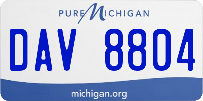 MI license plate DAV8804