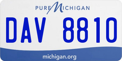 MI license plate DAV8810