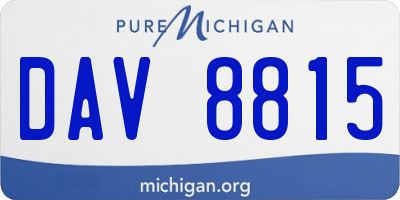 MI license plate DAV8815
