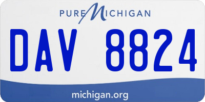 MI license plate DAV8824
