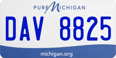 MI license plate DAV8825