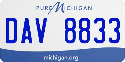 MI license plate DAV8833