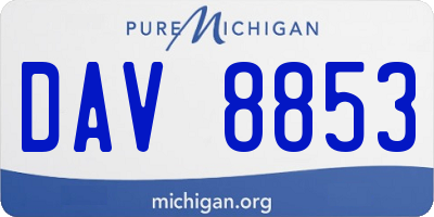 MI license plate DAV8853
