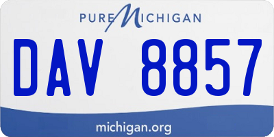 MI license plate DAV8857