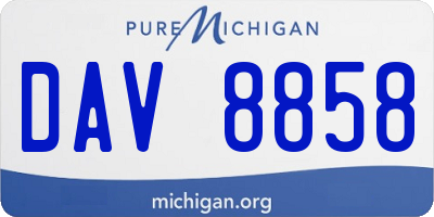 MI license plate DAV8858