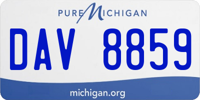 MI license plate DAV8859