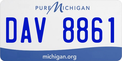 MI license plate DAV8861