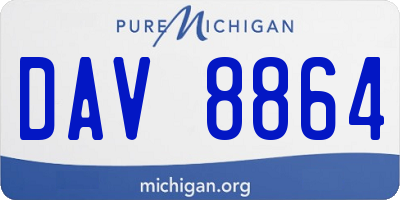 MI license plate DAV8864