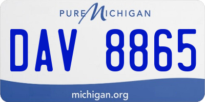 MI license plate DAV8865