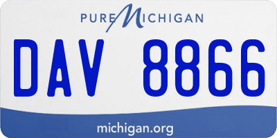 MI license plate DAV8866