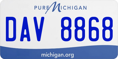 MI license plate DAV8868