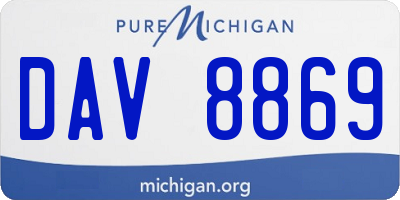 MI license plate DAV8869