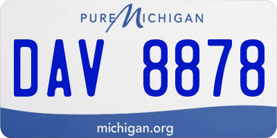 MI license plate DAV8878