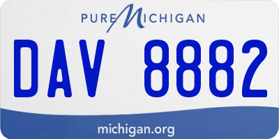 MI license plate DAV8882